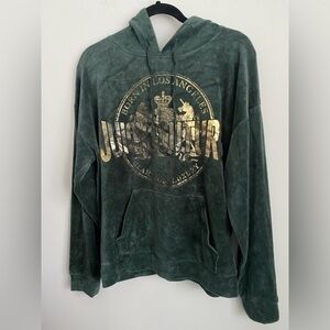 Juicy Couture Velour Oversized Hoodie Gold Logo • Dark Forrest Green • L Large